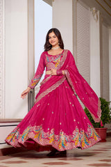 Pink Sequence & Thread Work Lehenga Choli Pink Sequence & Thread Work Lehenga Choli