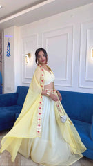 Yellow Color Plain Lehenga Choli With Work Koti Yellow Color Plain Lehenga Choli With Work Koti