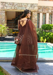 Amazing Brown Georgette Embroidered Work Sharara Suit Amazing Brown Georgette Embroidered Work Sharara Suit