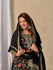 Black Color Heavy Embroidery Work Palazzo Suit Black Color Heavy Embroidery Work Palazzo Suit
