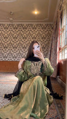 Ravishing Green Fendy Silk Embroidery Work Sharara Suit Ravishing Green Fendy Silk Embroidery Work Sharara Suit