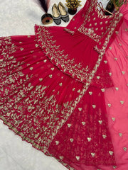 Gorgeous Red Georgette Embroidery Work Lehenga Choli Gorgeous Red Georgette Embroidery Work Lehenga Choli