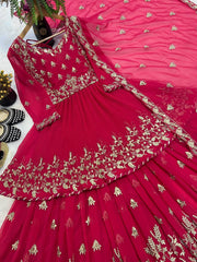 Gorgeous Red Georgette Embroidery Work Lehenga Choli Gorgeous Red Georgette Embroidery Work Lehenga Choli