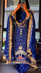 Awesome Blue Crepe Sequence Work Dhoti Suit Awesome Blue Crepe Sequence Work Dhoti Suit