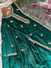 Glorious Green Color Sequence Work Sharara Suit Glorious Green Color Sequence Work Sharara Suit