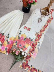 Glorious Parrot Green Sequence Work Georgette Sharara Suit Glorious Parrot Green Sequence Work Georgette Sharara Suit