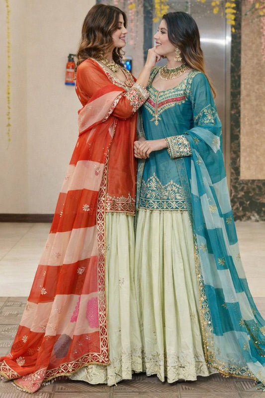 Ceremony Wear Crepe Silk Embroidery Lehenga