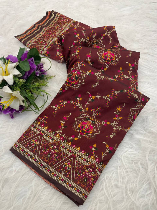 Traditional Wear Pashmina Silk Weaving Saree