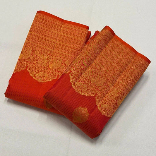 Gorgeous Red Color Lichi Silk Banarasi Saree Wedding Wear