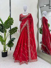 Beautiful Heavy Red Color Saree