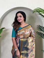 Occasion Wear Pretty Orange Silk Zari Saree