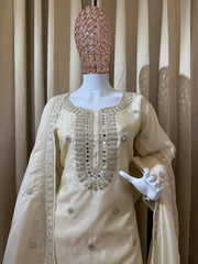 Gorgeous Pink Simmer Embroidery Work Palazzo Suit
