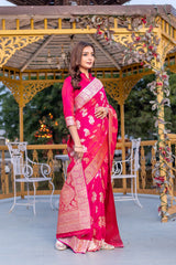 Wonderful Banarasi Silk Pink Color Saree
