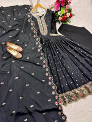 Elegant Sequence Work Black Color Gown