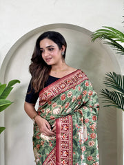 Graceful Dola Viscose Green Color Saree