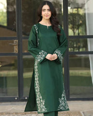 Demanding Silk Green Color Embroidery Work Salwar Suit