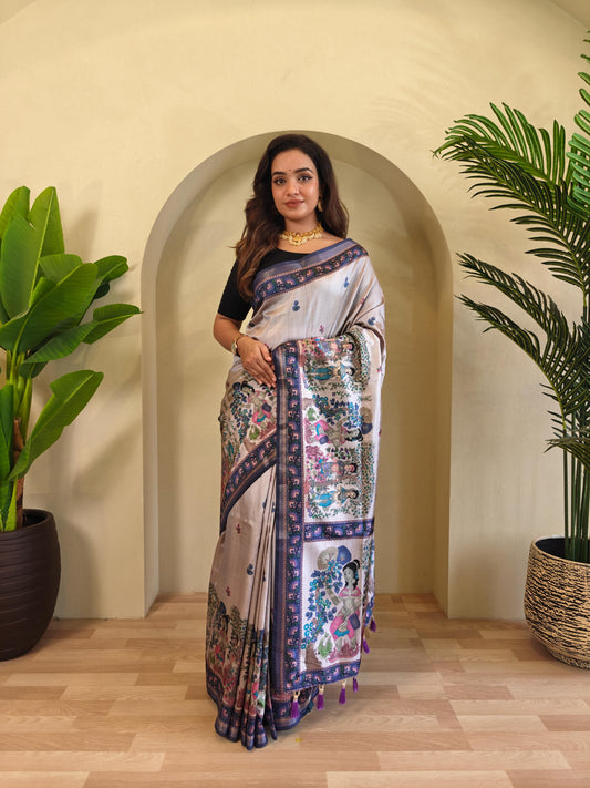 Blissful Digital Print Lavender Saree