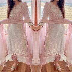 Fantastic Georgette Pink Color Salwar Suit