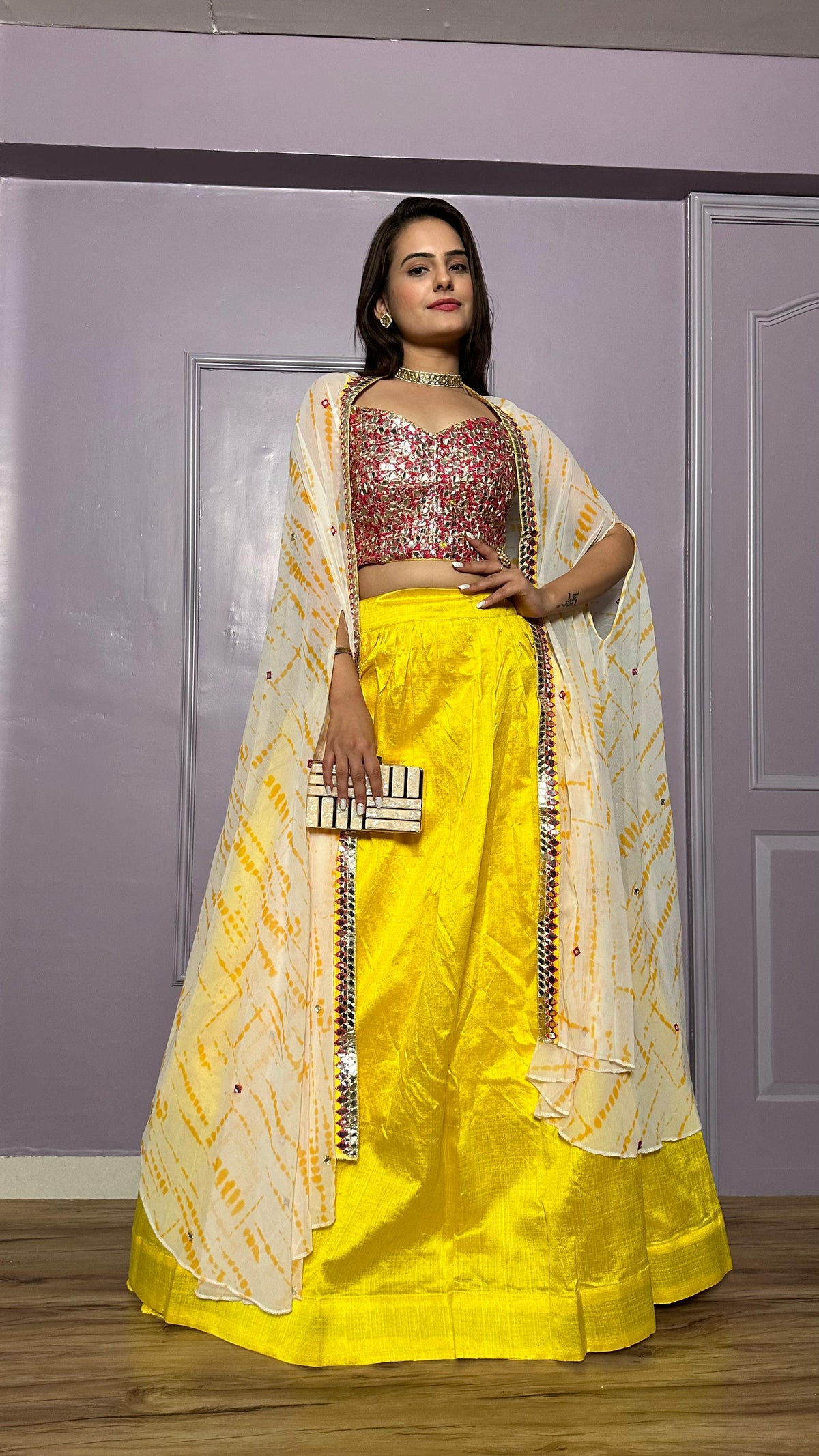 Stylish Kasturi Slub Silk Yellow Color Designer Lehenga Choli With Koti