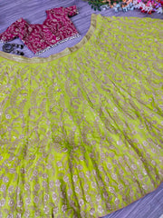 Innovative Lemon Color Heavy Lehenga Choli