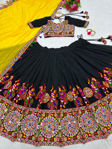 Designer Black Color Navratri Lehenga Choli Set