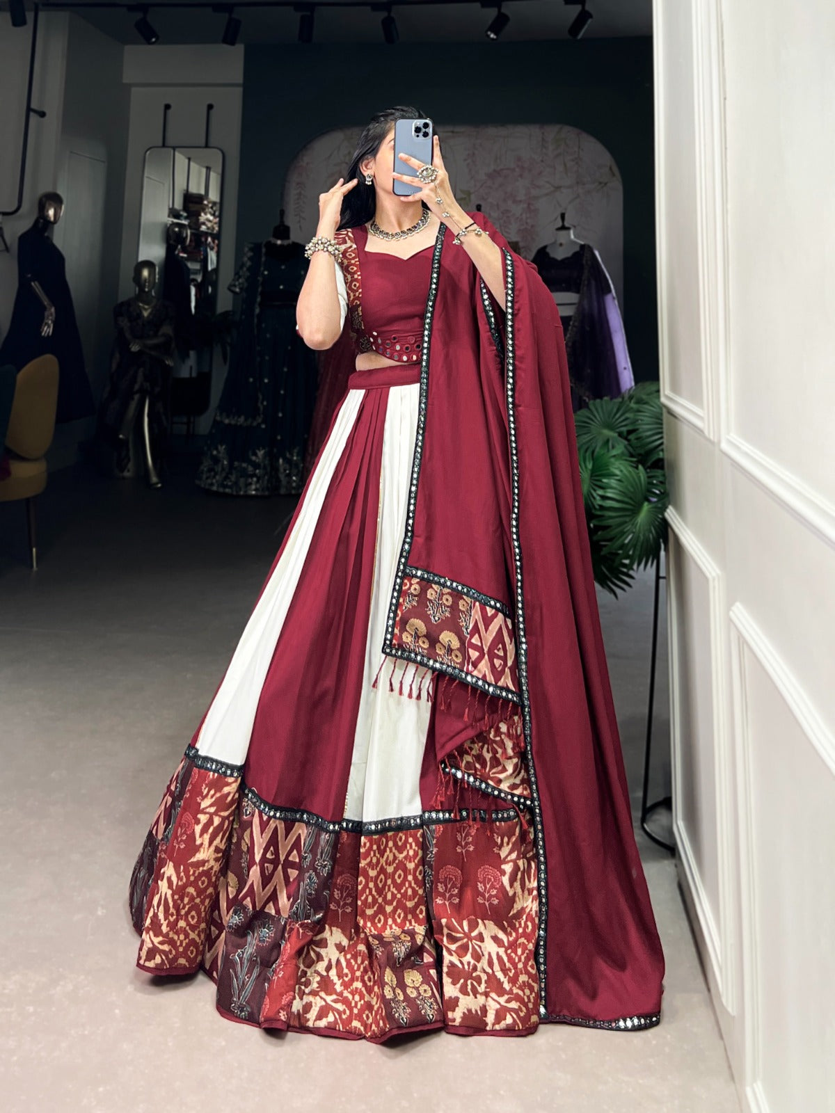 Traditional Wear Red Color Pure Rayon Lehenga Choli