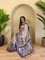 Blissful Digital Print Lavender Saree