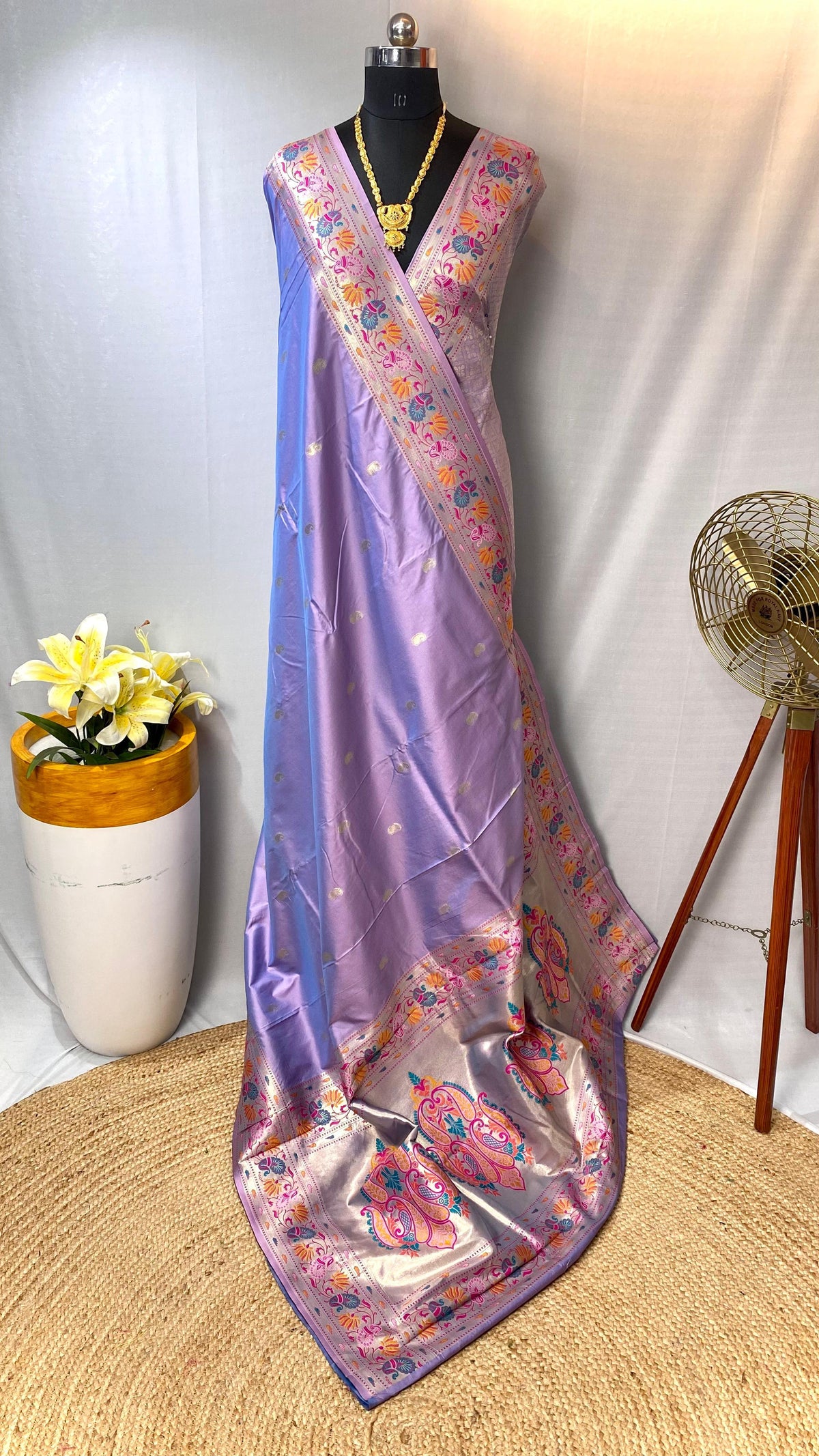 Gorgeous Paithani Silk Lavender Color Saree