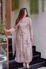 Exotic Green Color Digital Printed Anarkali Suit