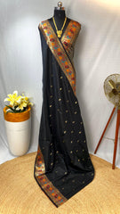 Gorgeous Paithani Silk Black Color Saree