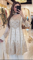 Ravishing Heavy Work White Color Sharara Suit