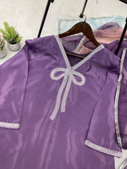 Captivating Beads Work Lavender Color Salwar Suit