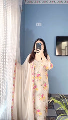 Pretty Digital Print White Color Salwar Suit