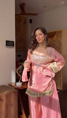 Innovative Fendy Silk Mirror Work Sharara Palazzo Set