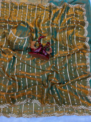 Gorgeous Red Color Sequence Silk Saree
