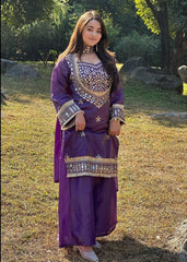 Innovative Fendy Silk Mirror Work Sharara Palazzo Set