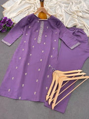 Presenting Roman Sequence Lavender Color Salwar Suit