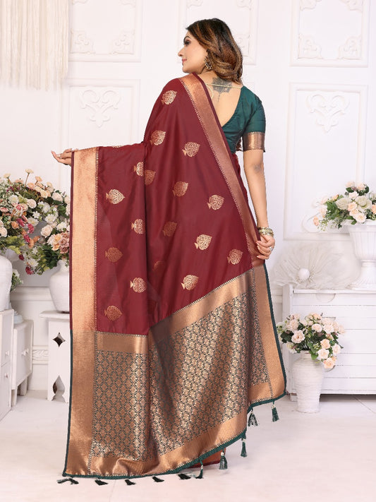 Elegant Soft Silk Red Color Saree