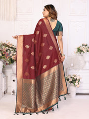 Elegant Soft Silk Red Color Saree