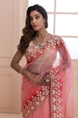 Gorgeous Soft Butterfly Net Pink Color Saree