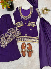 Innovative Fendy Silk Mirror Work Sharara Palazzo Set