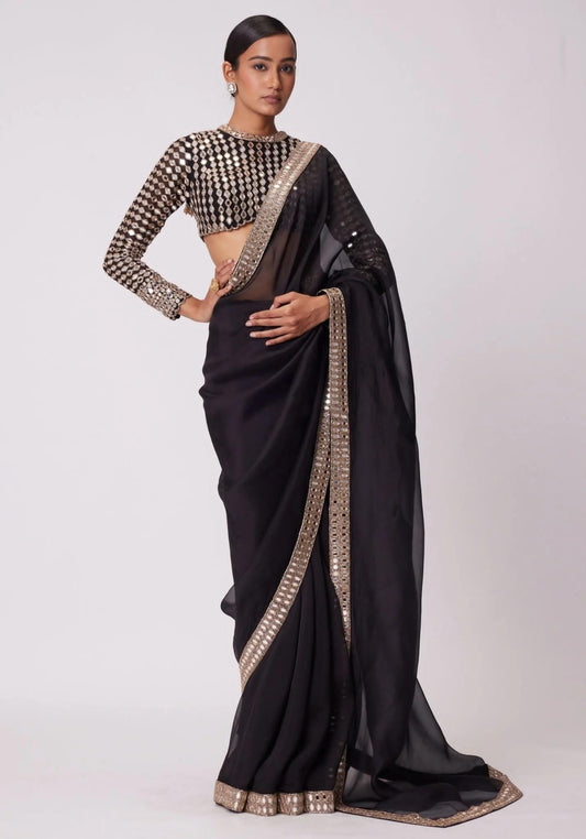 Delightful Rangoli Silk Black Color Saree