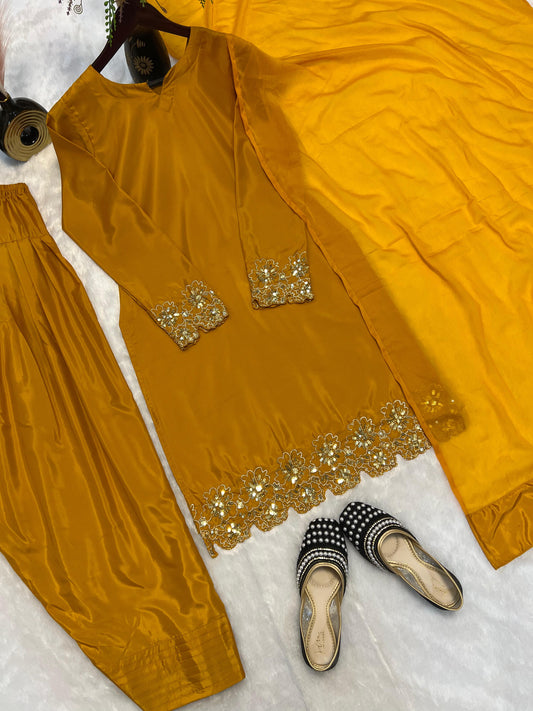 Good Looking  Mustard Color Salwar Suit