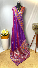 Gorgeous Paithani Silk Purple Color Saree