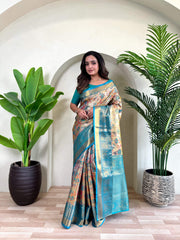 Occasion Wear Pretty Orange Silk Zari Saree