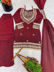 Innovative Fendy Silk Mirror Work Sharara Palazzo Set
