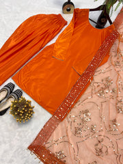 Exclusive Orange Color Farshi Salwar Suit