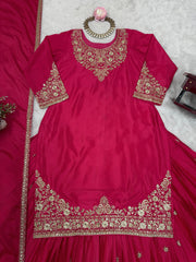Occasion Wear Pink Color Top With Lehenga