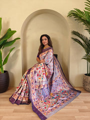 Blissful Paithani Silk Lavender Color Saree