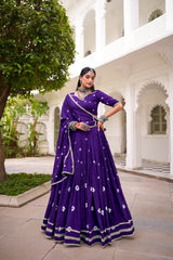 Alluring Red Color Chanderi Bandhej Lehenga Choli
